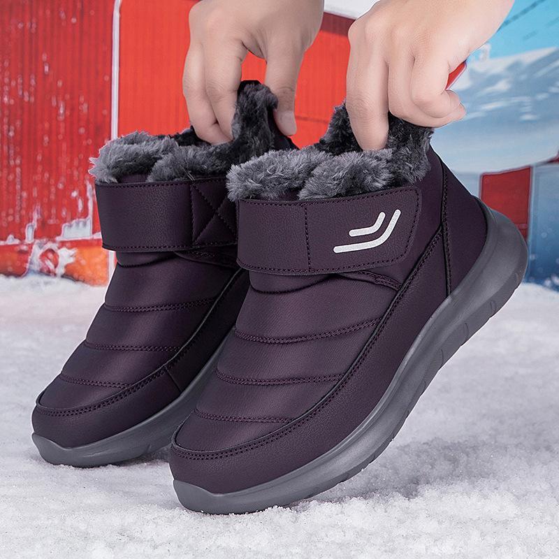 Здоровье ног Lijian зимние бархатные теплые хлопковые туфли средние нескользящие туфли для мамы и папы снегоступы