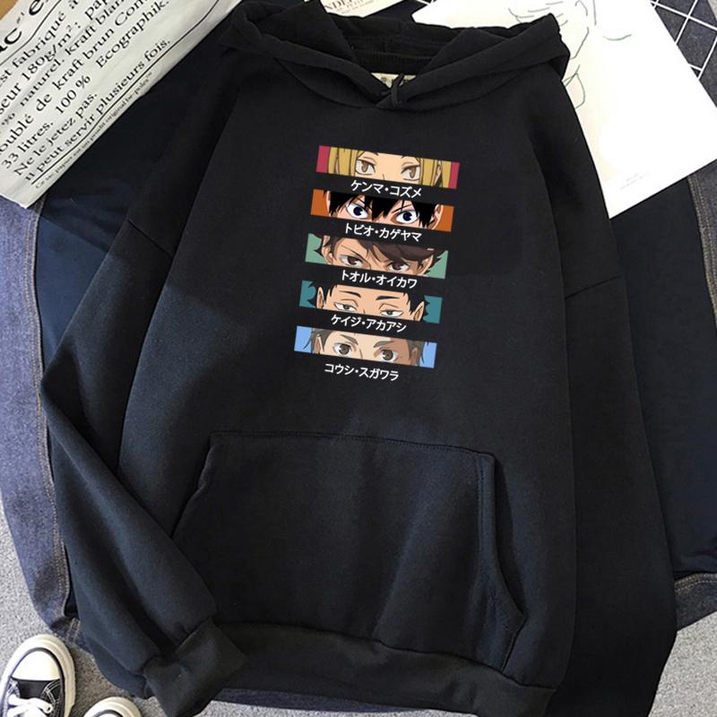 Oya Oya Oya Haikyuu толстовки с капюшоном в японском стиле для мужчин Kawaii мультфильм Nekoma уличная одежда с рисунком Kuroo волейбольные толстовки мужские