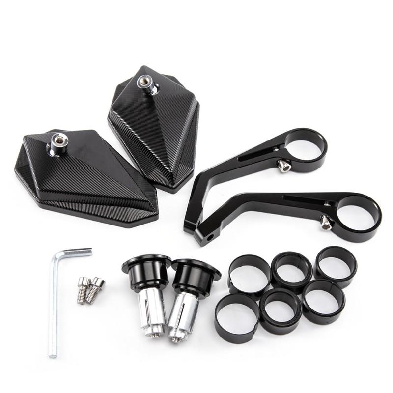 Universal Aluminum Rearview Mirror Motorcycle Handlebar Retro Style Triangle Strong Vibration Resistance