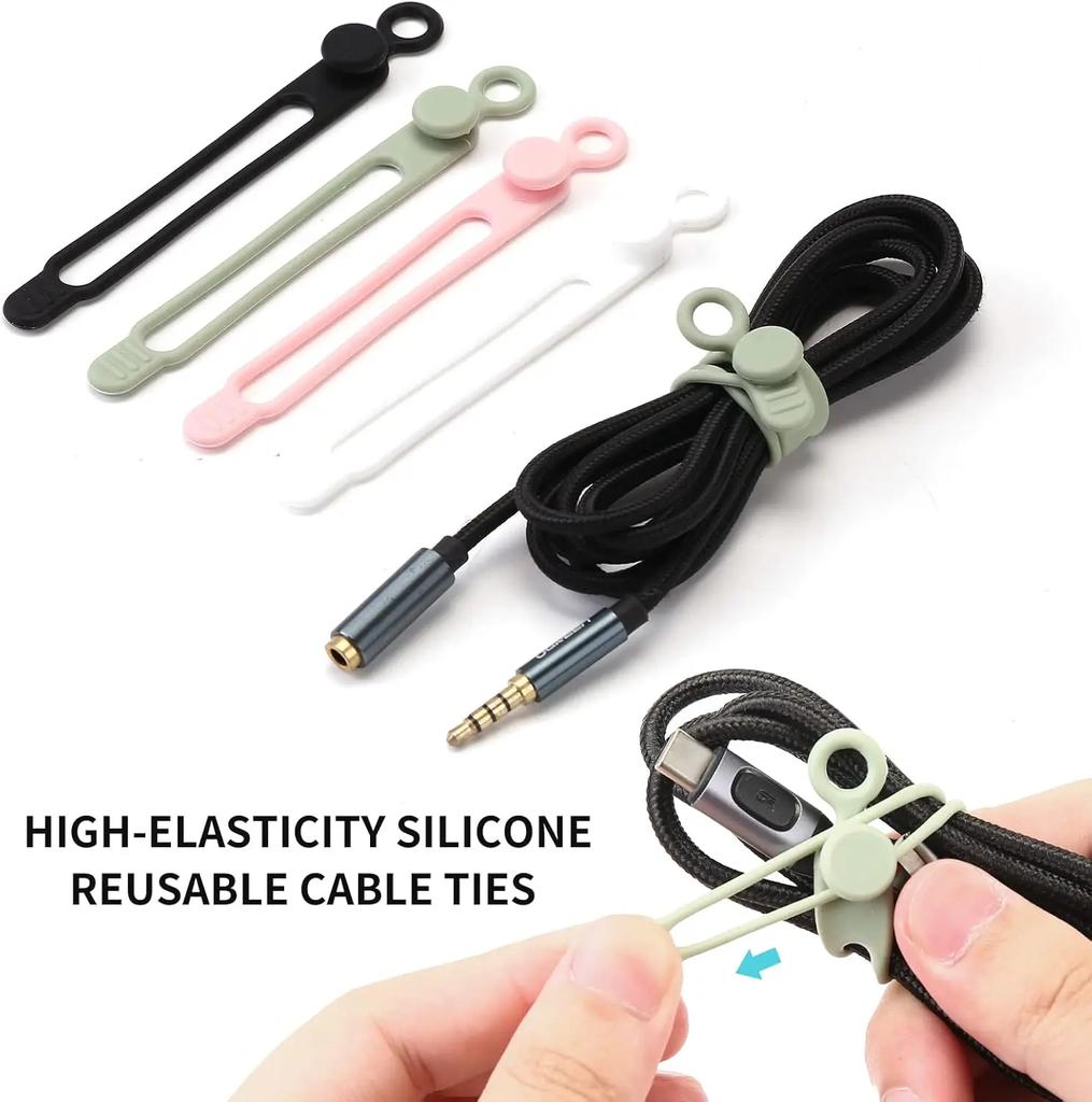 Silicone Cable Ties, Cord Organizer, Cable Straps, Reusable Cord Ties, Travel Cable Organizer, Cute Elastic Tie, Wire Ties