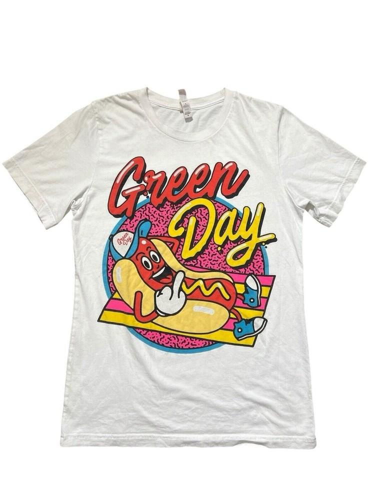 Green Day T-Shirt Unisex Chicago Lollapalooza Hotdog Middle Finger VN2485