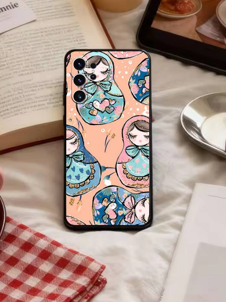 D-Russian Dolls Matryoshka Phone Case For Samsung S26,S25,S24,S23,S22,S21,S20,Plus,Fe,Lite,Others Black Cover