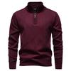 Осень Зима Мужской Повседневный Пуловер Свитер Половина Молнии Воротник-стойка Вязаные Пуловеры Мужские Геометрический Модный Теплый Вязаный Свитер