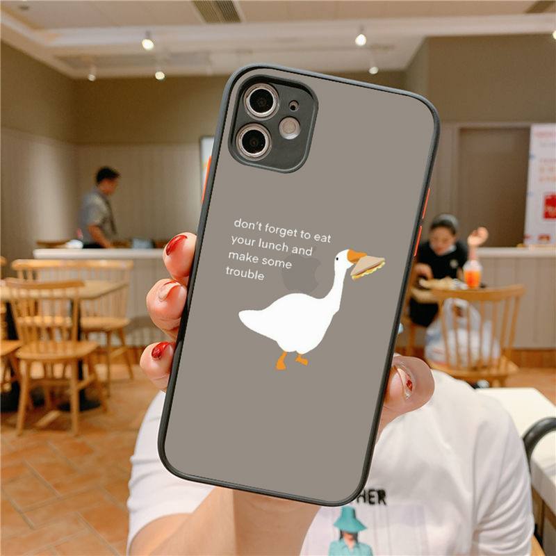 Duck Goose Game Phone Case for iPhone X XR XS 7 8 Plus 11 12 13 pro MAX 13mini Translucent Matte Case
