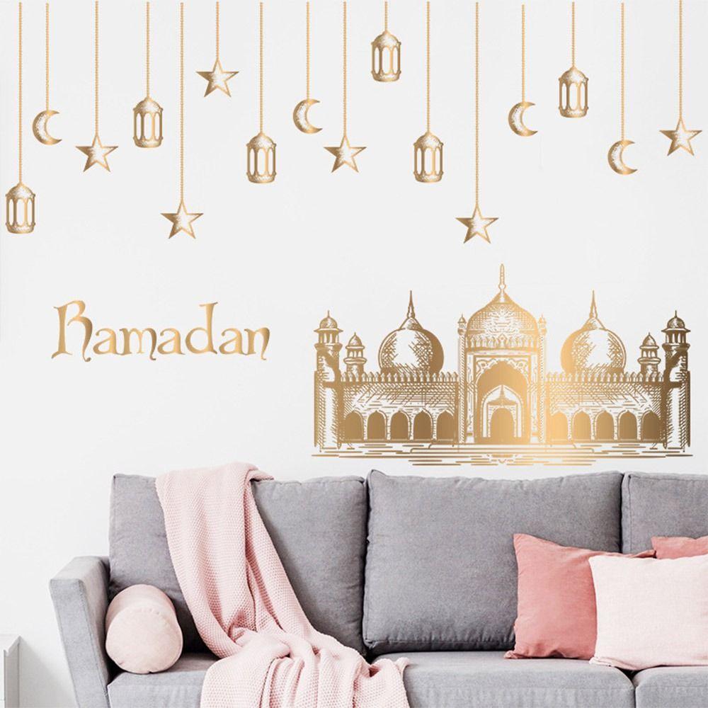 Star Moon Ramadan Kareem Decals Multicolor Mural Eid Mubarak Wall Stickers  Home Decoration
