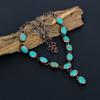 Arizona Turquoise Gemstone Handmade Copper Electroformed Adjustable Chain Necklace Jewelry For Her