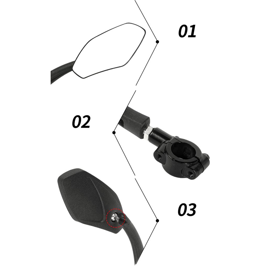 Universal Bike Mirror Adjustable Handlebar Rearview Mirror Wide Angles Safety Mirror for Electric Bike Riding Cycling