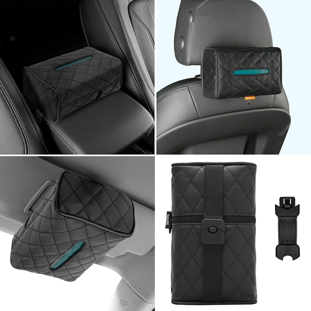 Box Seat Back Sunroof Storage Bag Napkin Cover Auto Storage Case Paper Holder Car Tissue Box