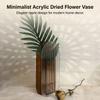 Acrylic Vase For Dry Flowers With Ripple Design Transparent Home Decor