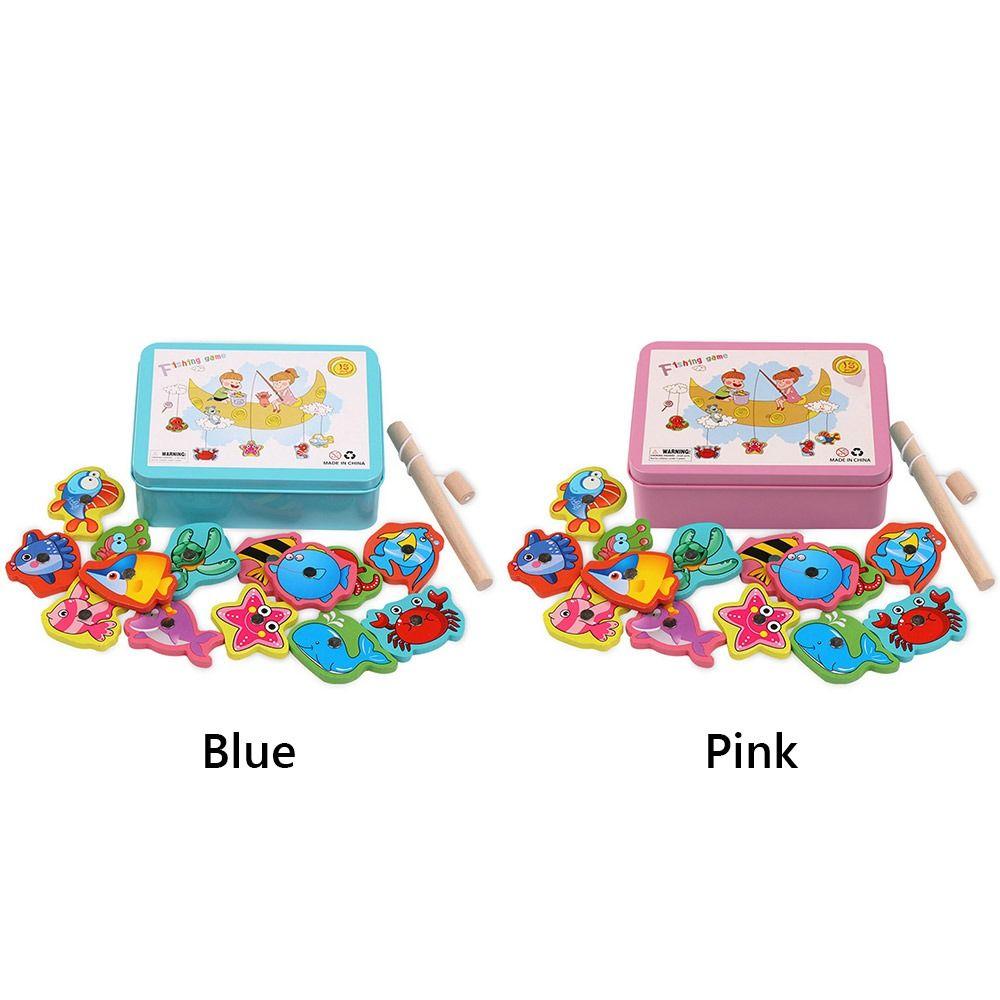 Деревянная игра Монтессори «Рыбалка» Многоцветная игра на ловлю рыбы Развивающая игрушка