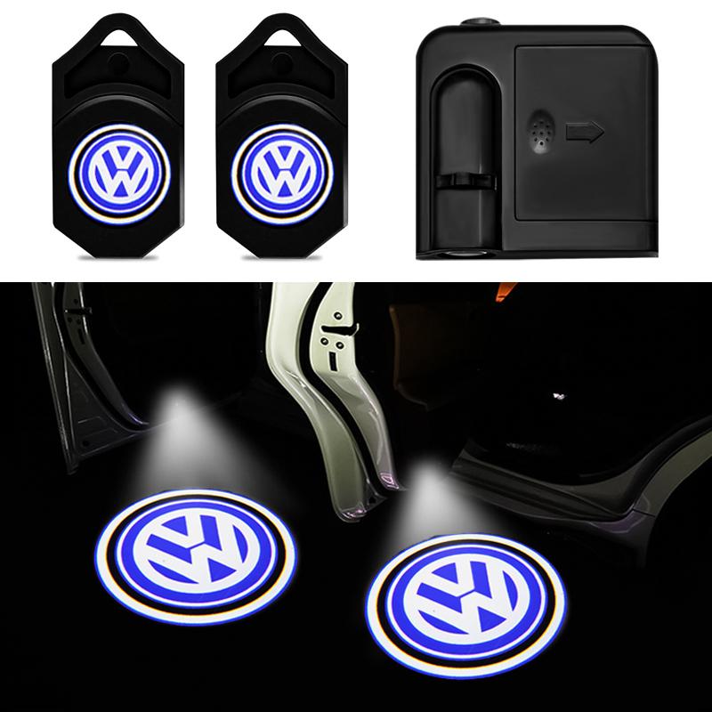 Car Door For Volkswagen Golf Passat Jetta Touareg Polo Sagitar Logo Welcome Light HD Wireless Courtesy Projector LED Accessories