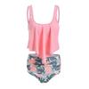 Swimsuit Women's Sexy Backless Print High Waist Floral Print  Two-Piece Set Bathing Swimming Suit