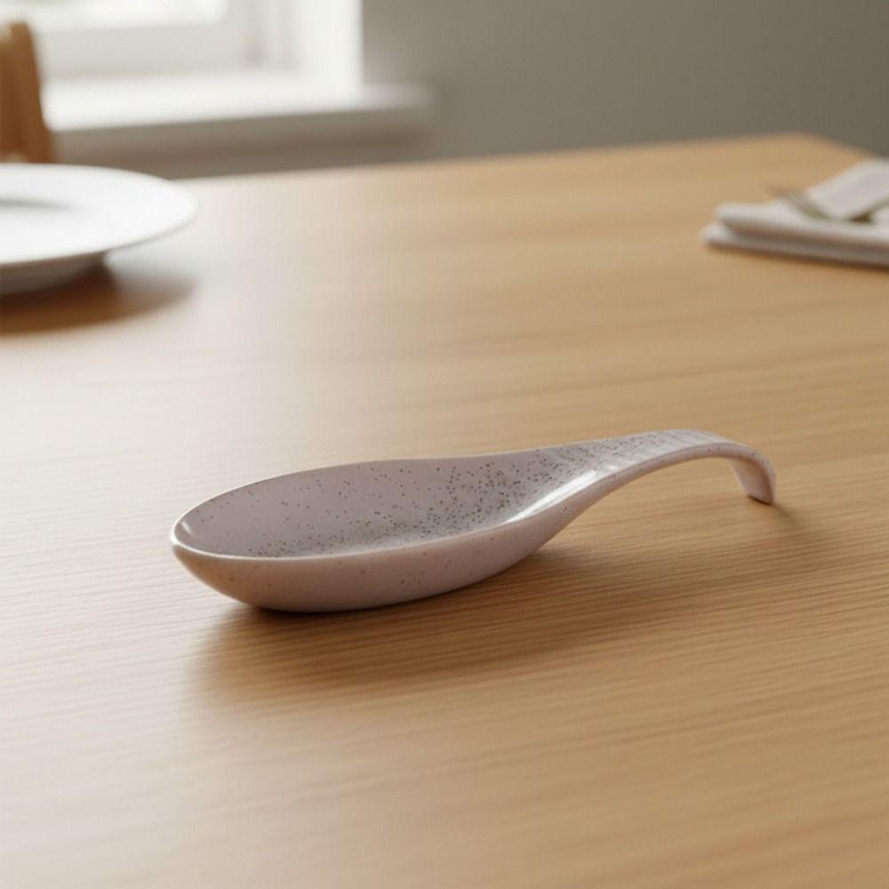 European Style Ceramic Spatula Rest Anti-skid Texture Ladle Holder Utensils Holder Easy To Clean