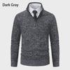 Men's Zipper Half Turtleneck Velvet Sweater: Warm Knitted Casual Autumn/Winter Pullover In Large Sizes