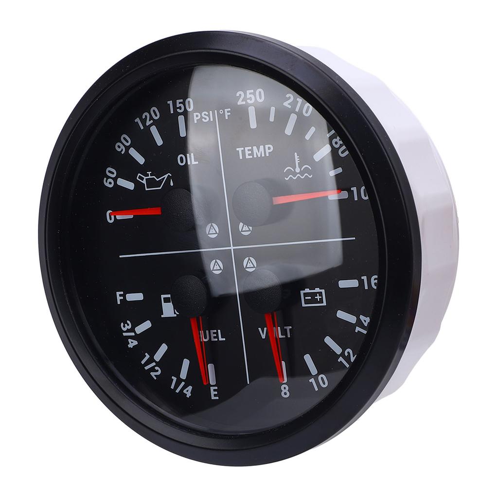 110mm 4 3 8in 4 in 1 Multifunction Gauge DC 12V 0 150PSI Oil Pressure Fuel Level 100 250 Fahrenheit Water Temp 8 16V