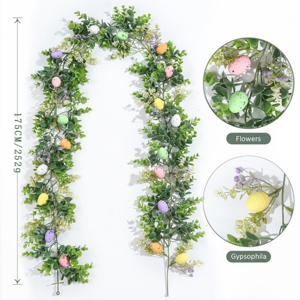 Artificial Easter Egg Garland with Egg Carrot Wreath Creative Spring Vine Flower  Easter Decoration