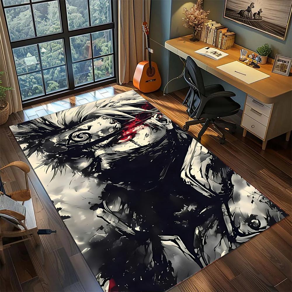 Kakashi Hatake Hidden Leaf Village Hero Rug Carpet Large Area Rug Non Slip Washable Floor Mat Gamer Room Bedroom Home Decor