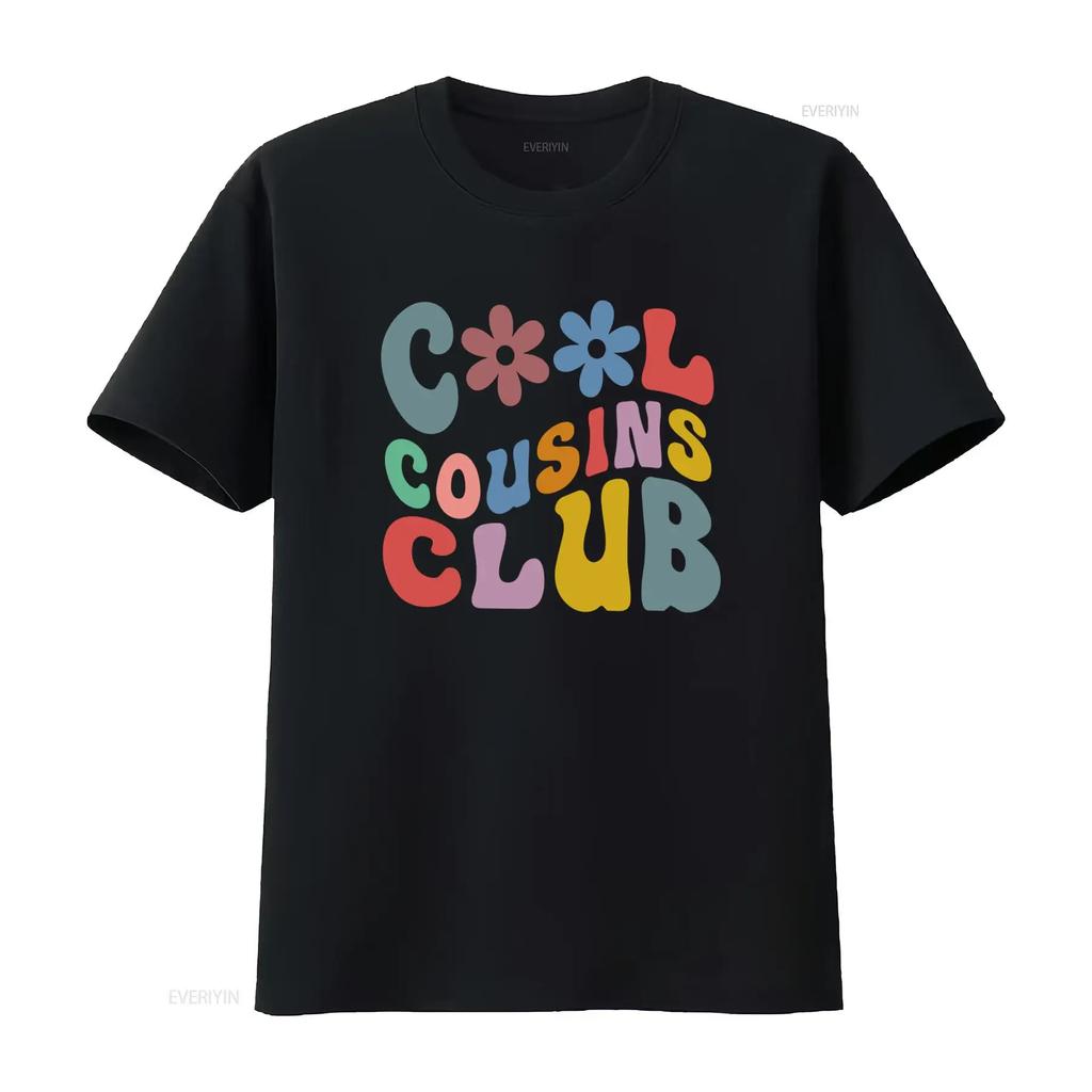Cool Cousins Club Retro Crew T Shirt for Family Stylish and Fun Design vintage Washed streetwear Slightly Versatile