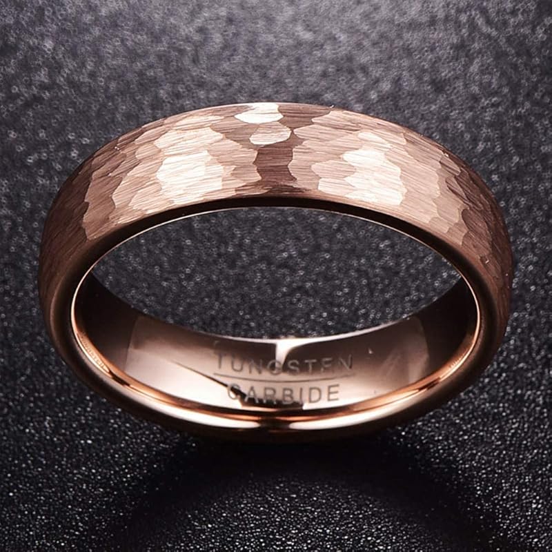 [Rockyu] мужское брендовое вольфрамовое кольцо Модное кольцо золотое черное 4 мм 6 мм 8 мм Кольцо Kōmaru кованое кольцо розовое золото удобная посадка полированный ступенчатый край