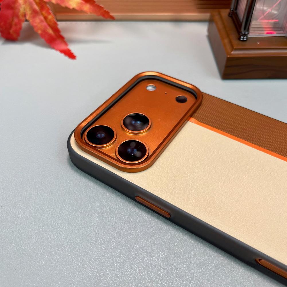 Трехцветный кожаный пэчворк с магнитным кольцом MagSafe Чехол для iPhone 17 Pro Max 17 Pro Air 16 pro 15 14 Защитная крышка для объектива