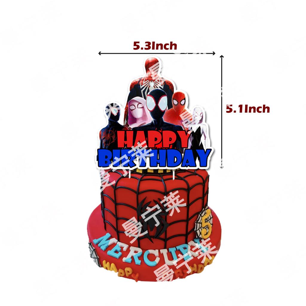 Spider-Man Theme Birthday Party Decorations Superhero Banners Balloons Cake Toppers Spirals Hanging Swirls for Kids Boys Party Supplies