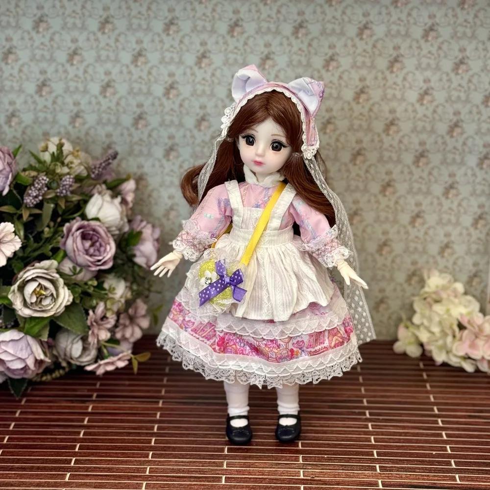 Dressing Doll With Clothes 30Cm Bjd Doll Dress Up 3D Eyes Removable Joints Doll Colorful 16 Bjd 16 Bjd Dolls Girls Gifts