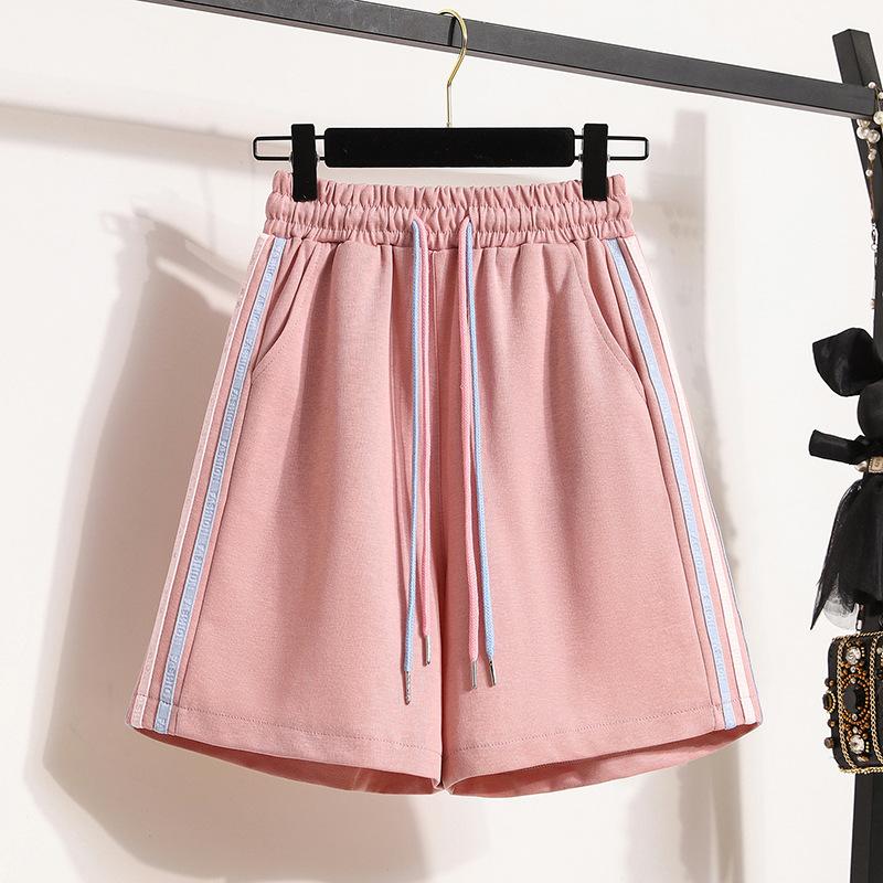 Summer New Casual Shorts Women's Five-point Pull-up High-waisted Sports Middle Pants A-shaped Loose Version Wide-leg Pants