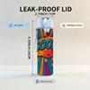 1PC Cool Burst Pop Art Text 750ml Color Plastic Sports Water Bottle Leakproof Flip Straw Lid Suitable for Sports Office Home Use