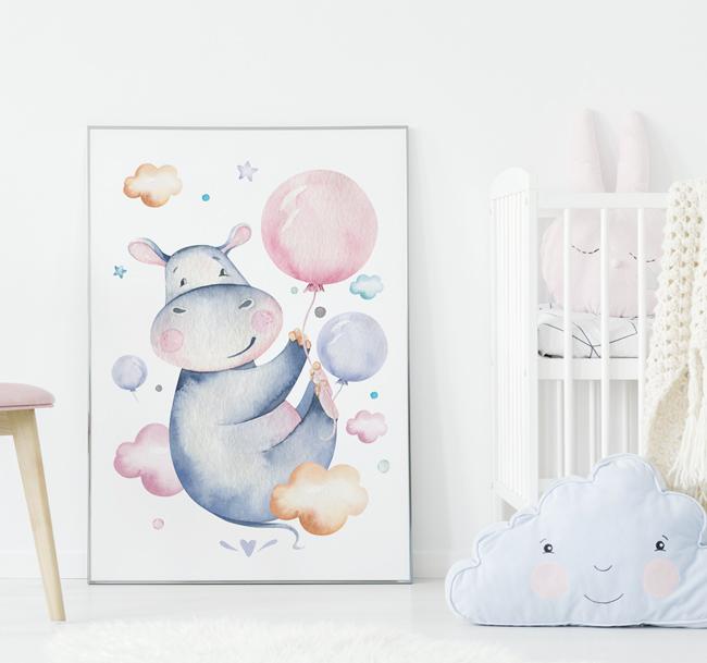 Плакатные картинки для детей бегемот животные