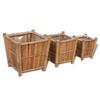 Flower Pots - vidaXL - 3 Pcs - Weather-resistant Bamboo - Various Dimensions - Square