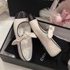 Leather Version~ Xiaoxiangfeng Bow Mary Jane Ballet Flats 2025 New French Light Mouth Single Shoes