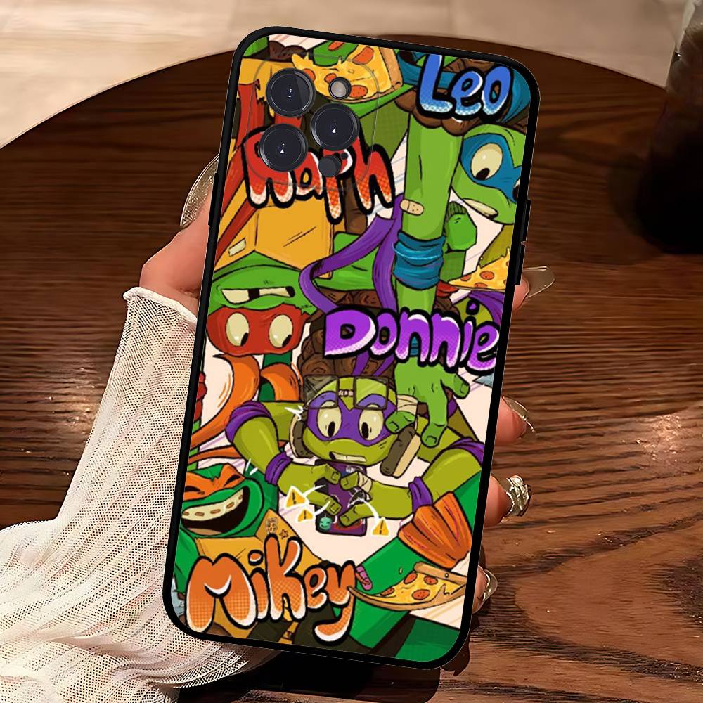Animated N-Ninja T-Turtles TV Phone Case For Iphone 16 15 17 13 14 12 11 Pro Max Plus Black Shell Cover Case