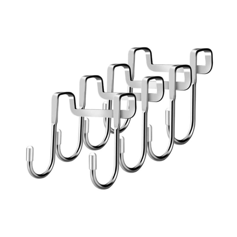 4pcs Practical Stainless Steels Hook Double S-Shaped Hook Hanger Space Saving Rack for Kitchen and Bathroom Storage