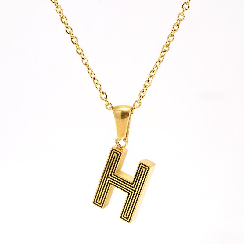 Новое ожерелье с буквой из нержавеющей стали, мужское и женское, нишевое, универсальное, легкая роскошь, цепочка из титановой стали, ювелирное изделие