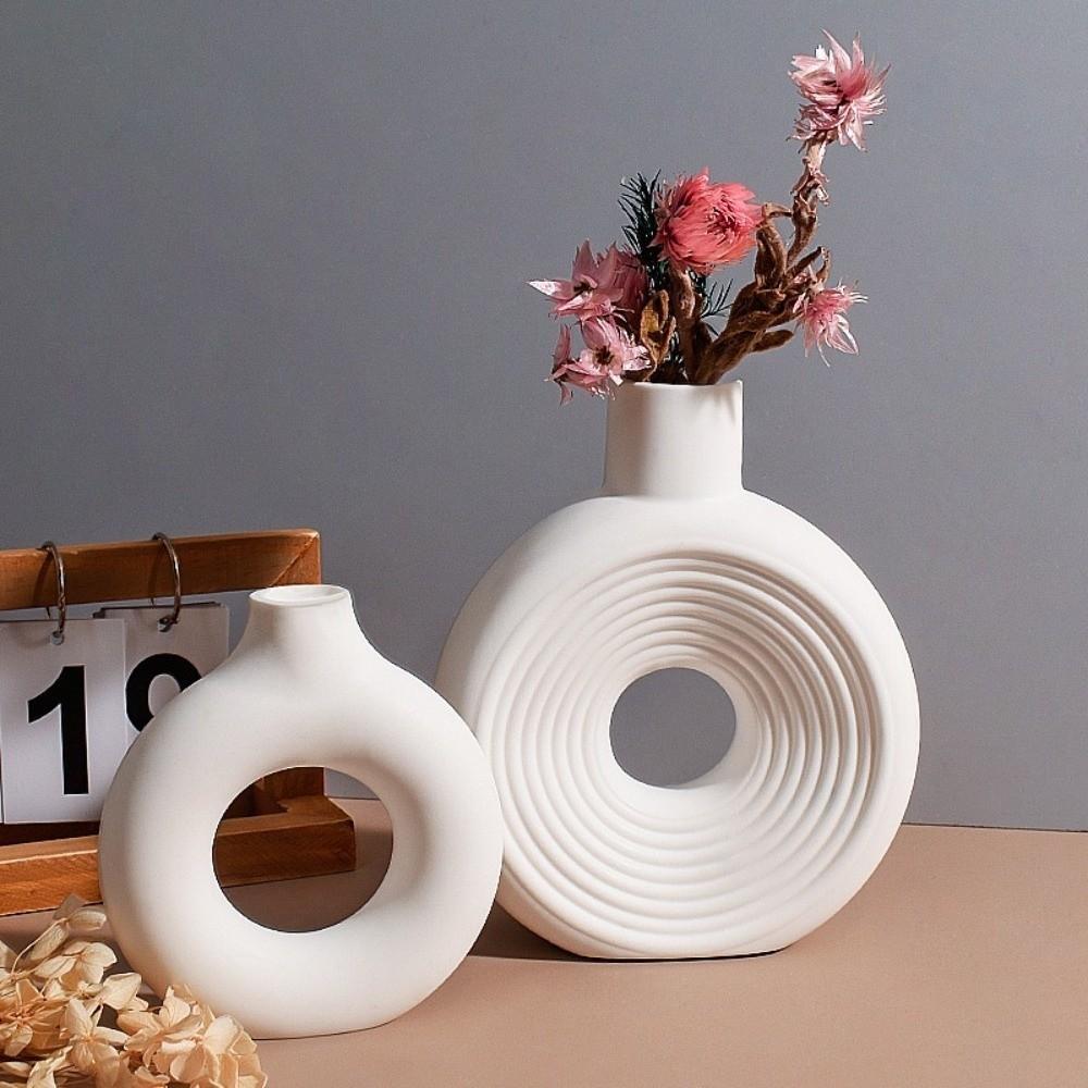 Hollow Out Silicone Vase Mold Oval Stripe Gypsum Mold Decorative Flower Pot Mold  DIY Crafts