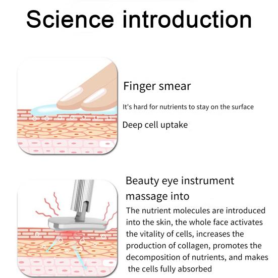 Терапевтическая палочка красного света, массажер для глаз, зарядка через USB, быстрое впитывание, 7-в-1, массажная палочка для ухода за кожей лица и лица