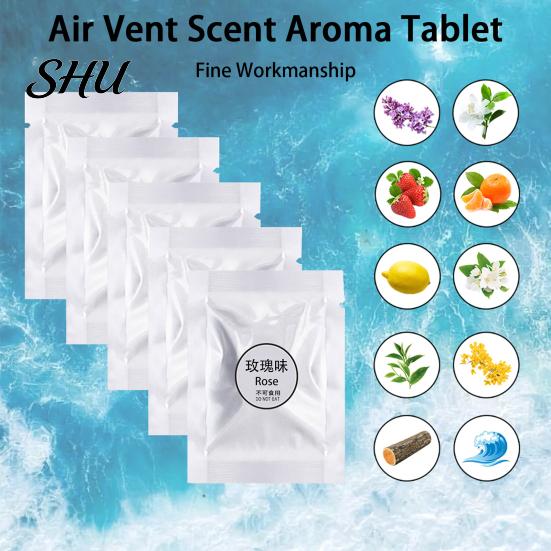 Scented Car Accessory 10Pcs PE Aromatherapy Tablets Refresh Your Ride with Travel-friendly Fragrance Customizable Fragrances Easy Install Scratch-Free
