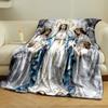 Holy Figures with Angels on BlanketFlannel blanket for bedroom, living room, sofa, and nap