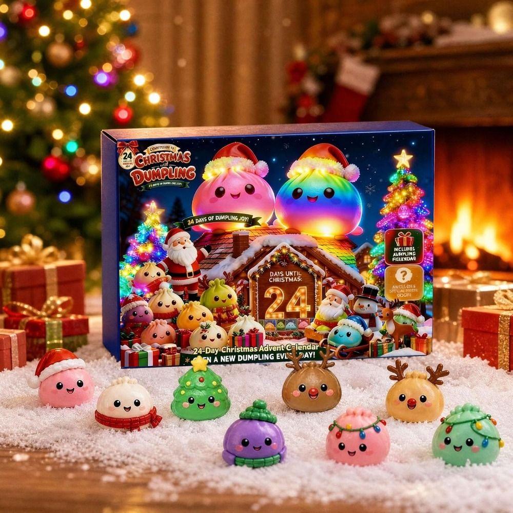 Soft Mystery Dumplings Toy Slow Resilience 24-Day Countdown Calendar  for Kids&Adults