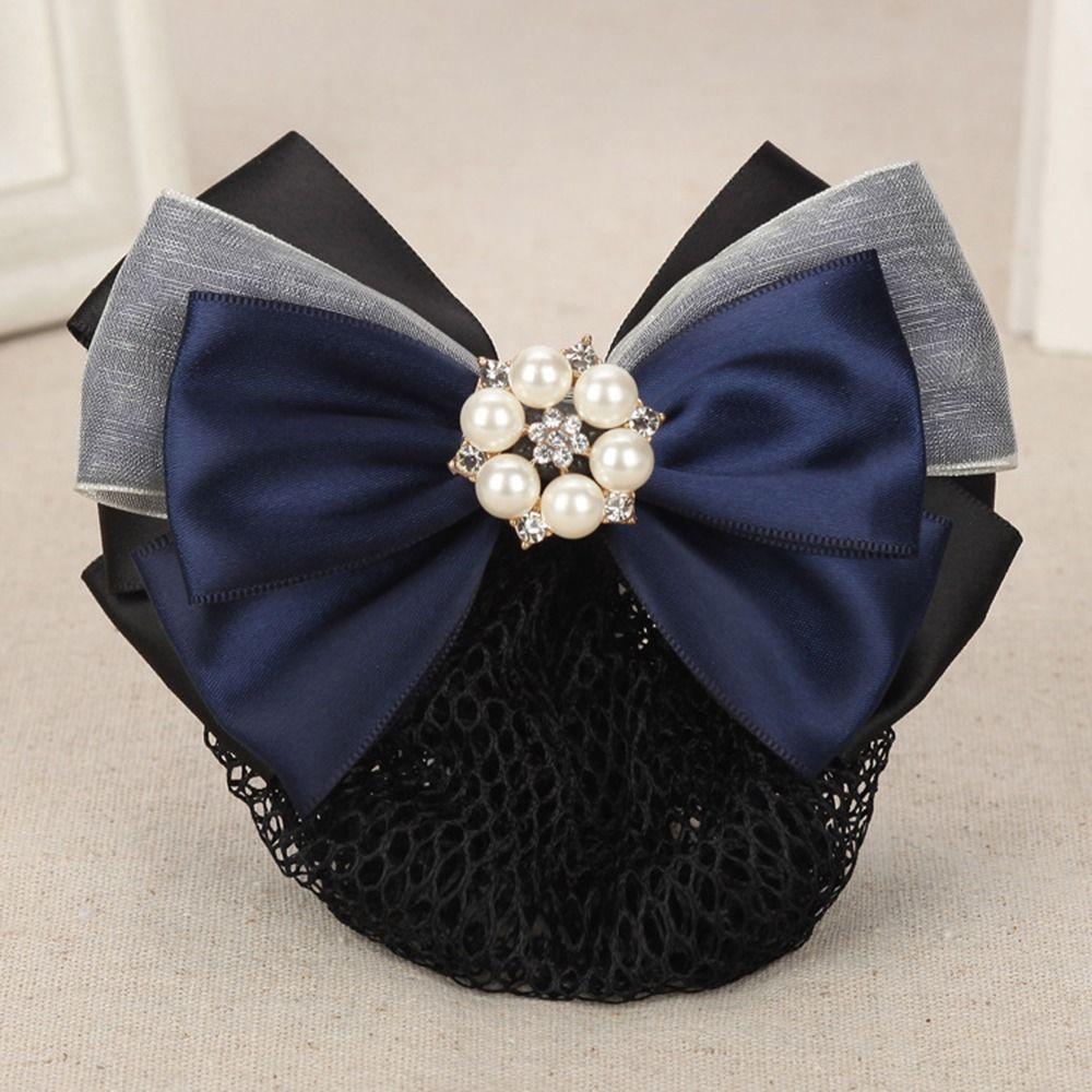 For Women Nurse For Girls Hairgrips Cover Net Bowknot Spring Clip Ponytail Clip Korean Bun Snood