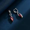 WUIHA 925 Sterling Silver 8 * 15 MM Lab Sapphire High Carbon Diamonds Ruby Wedding Engagement Drop Dangle Earrings Fine Jewelry