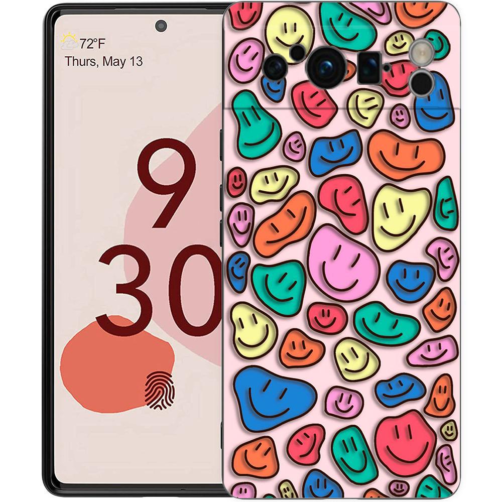 Модный Простой Чехол-Накладка с Лицом Улыбки для Пары на Телефон Google Pixel 8 7 6 7A 6A Pro 5G Ударопрочный Силиконовый 9 Pro XL 8 Pro 5G