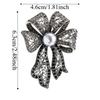 Vintage Fully-rhinestone Pin Corsage Ornament Black Brooch Clothing Accessories Bow Brooch  Gift