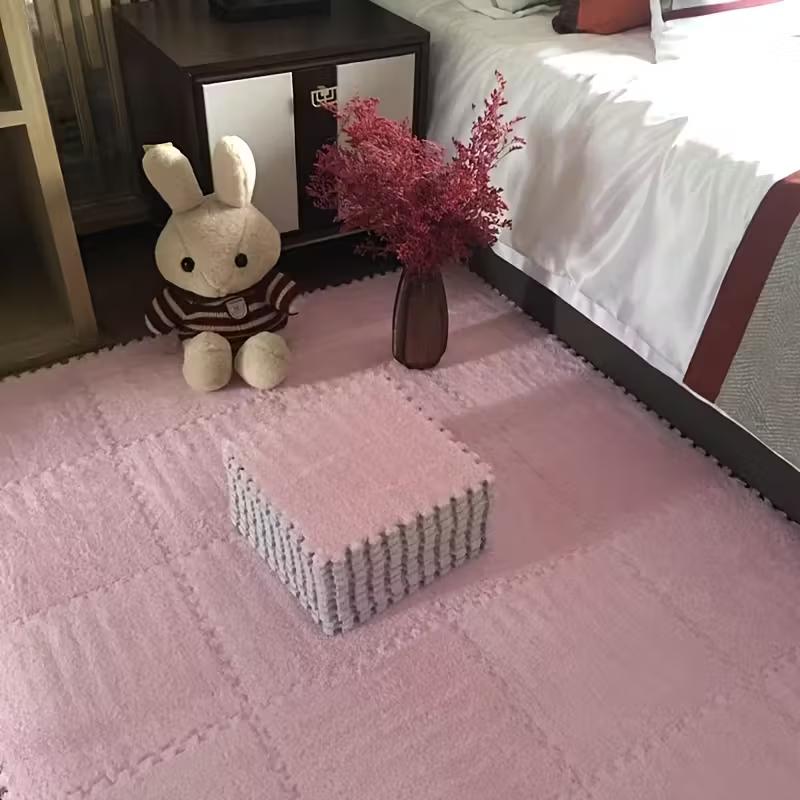 Коврик-пазл из ЭВА-пены с плюшевым покрытием, 30x30 см, мягкие ковровые плитки, игровой коврик, нескользящий ковер-пазл для домашней гостиной
