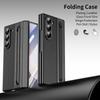 Leather Glass Film Pen Slot with Pen Phone Case for Samsung Galaxy Z Fold 6 5 4 3 Fold6 Fold5 Hinge Protection Shockproof Cover