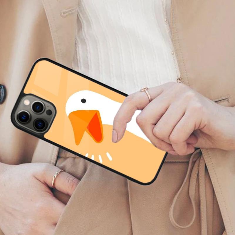 Мультяшный Милый Гусь Магнитный Чехол Для Телефона Для APPLE iPhone 17 Air 16 14 13 12 Pro Max 15 Plus Беспроводная Зарядка С Чехлом MagSafe