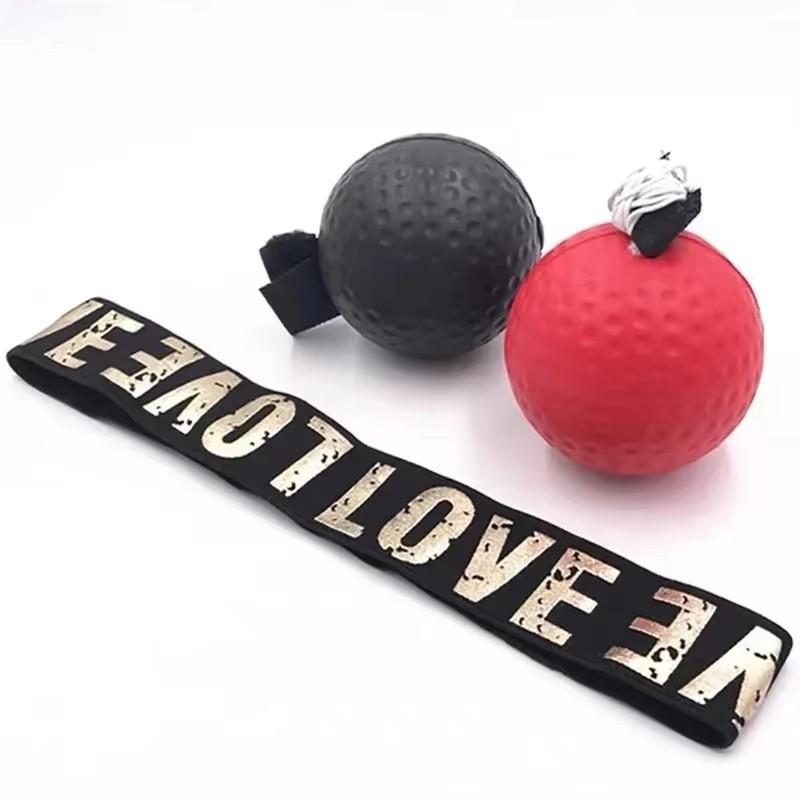 Head Mounted Boxing Reflex Speed Punch Ball Adjustable Sweatband Reaction Training Rubber Ball Stress Relief Fitness Gear 1Pc