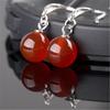 925 Sterling Silver Gold-Plated Red Pendant Earrings, 2 cm