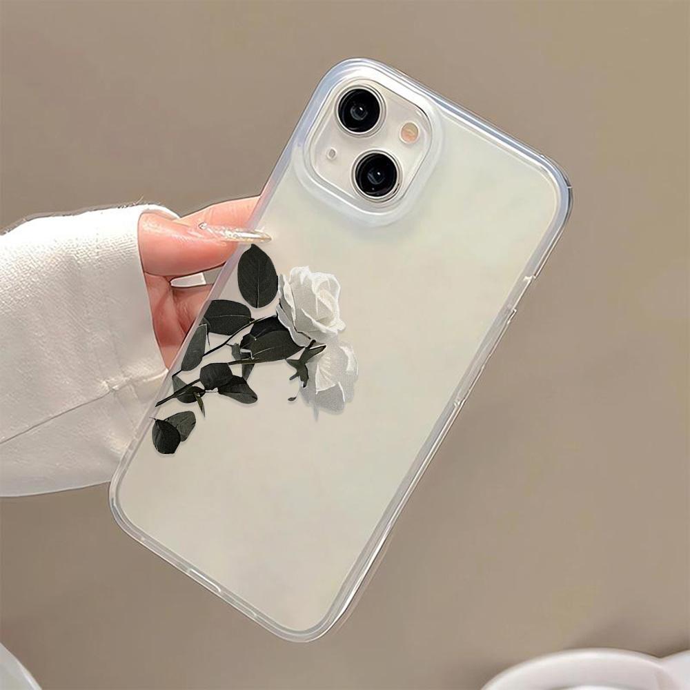 Эстетичный яркий цветочный принт Прозрачные чехлы для телефона Для iPhone 17 16 15 13 12 11 ProMax Pro Plus Полная защита Чехол для телефона