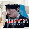 Korean drama Weak Hero Class 2 Throw Lightweight 240g Flannel Blanket Soft Skin-friendly for Summer Cooling